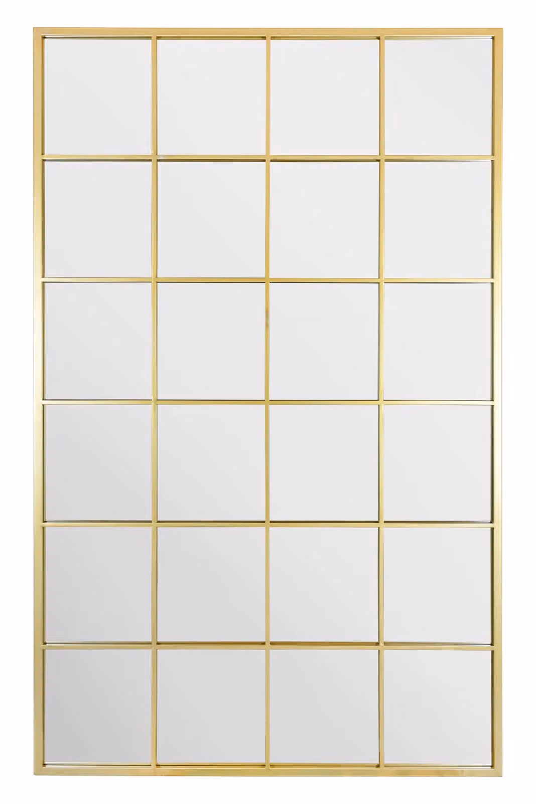MirrorOutlet The Fenestra Gold Modern Window Leaner or Wall Mirror, Rectangular Metal and Glass, H 174 cm x W 110 cm – 2