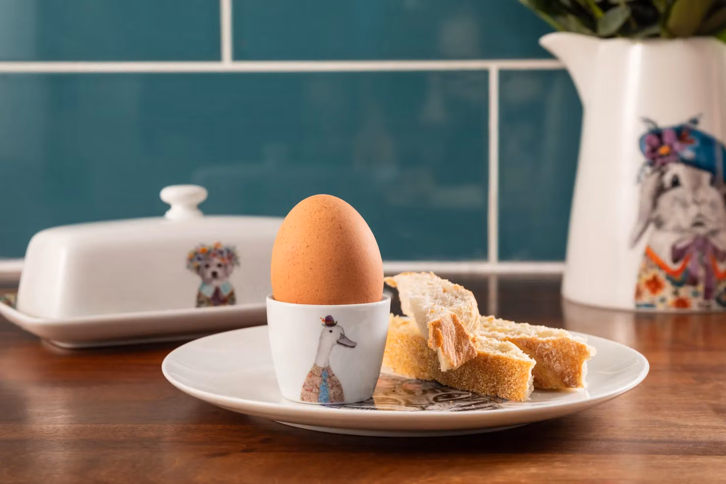 Mikasa Tipperleyhill Porcelain Egg Cups with Duck Design, Multicolour and White, Set of Two – 3
