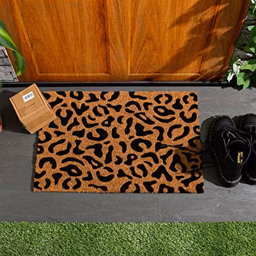 Nicola Spring Leopard Coir Door Mat Set of 2, Multicolour, W: 60 cm, D: 40 cm – 2