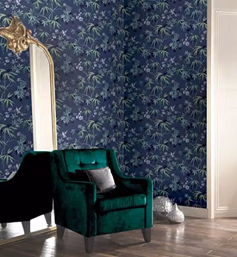 Arthouse Jasmine Garden Floral Botanical Wallpaper in Blue, Green and Purple – 2