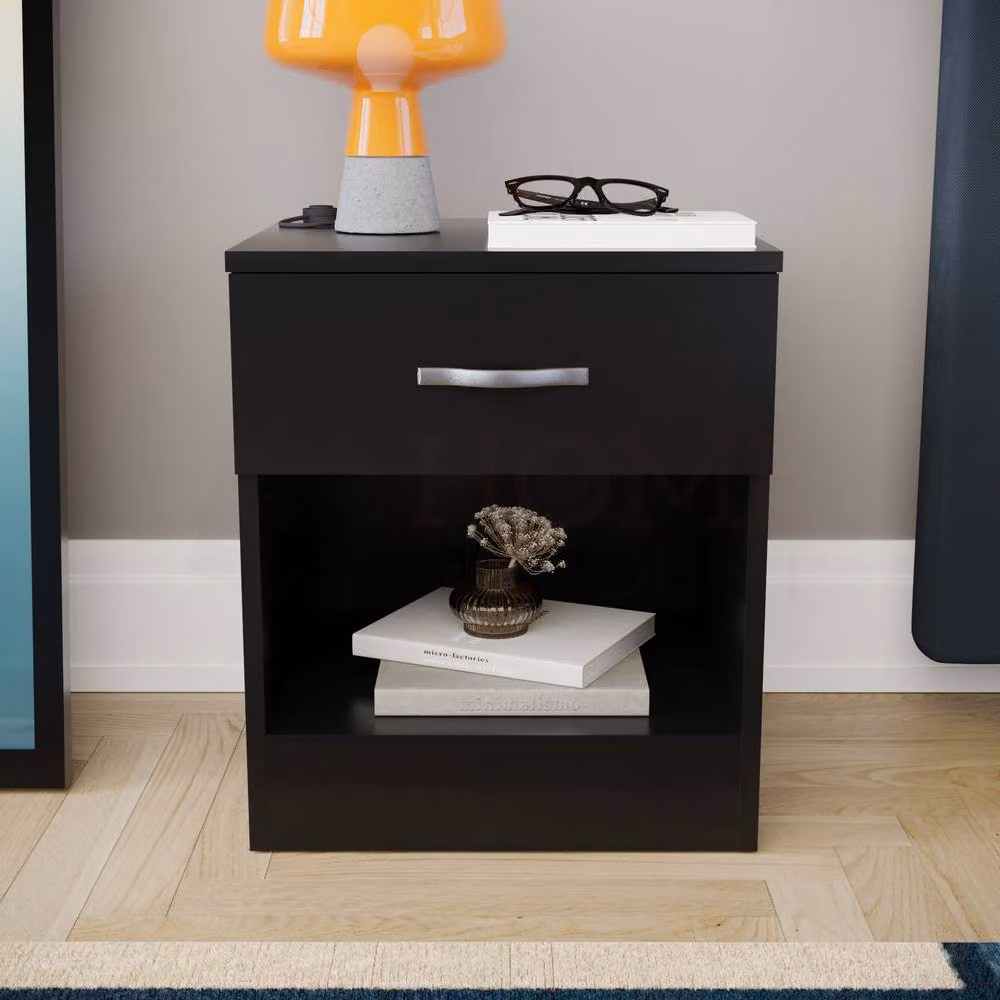 HD Designs Riano 1 Drawer Bedside Cabinet in Black – 3