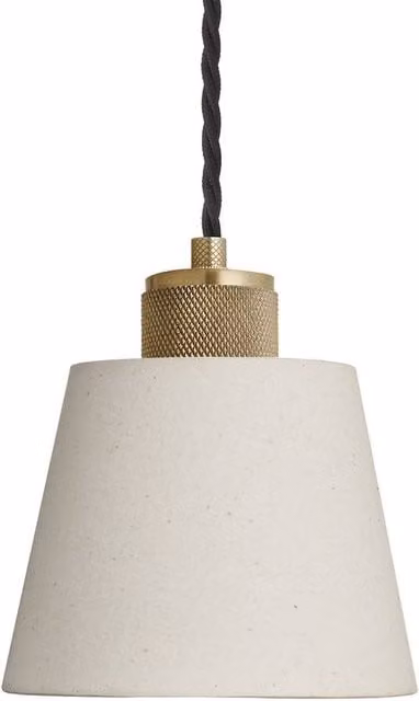 Industville Knurled Cotton Empire Pendant Light in Gold and Beige