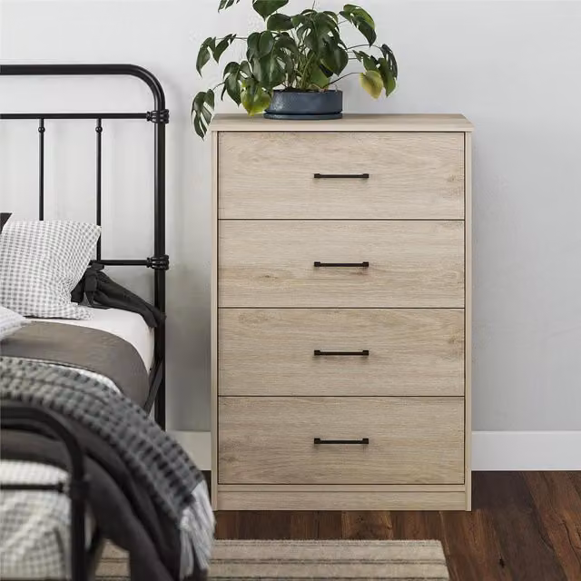 BrEZ Build Pearce 4-Drawer Dresser in Light Oak