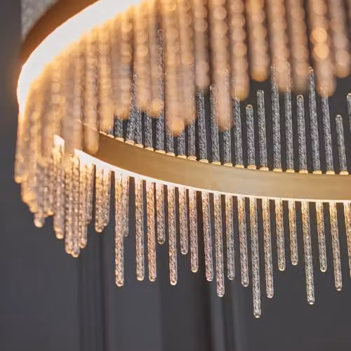 Netlighting Trapani Pendant Ceiling Light in Gold and Transparent Glass – 5