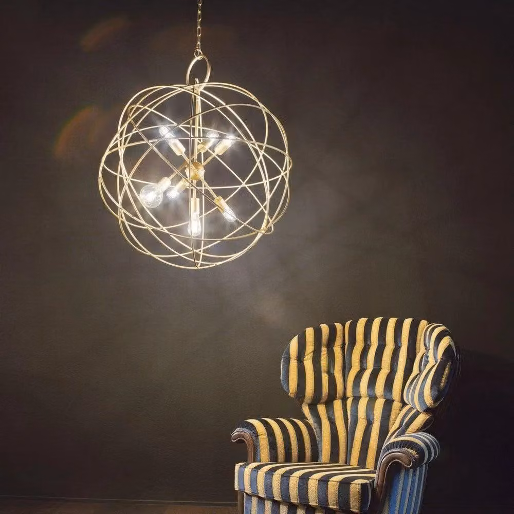 Netlighting Konse 6 Light Spherical Suspended Ceiling Pendant in Gold/Brass Metal – 2