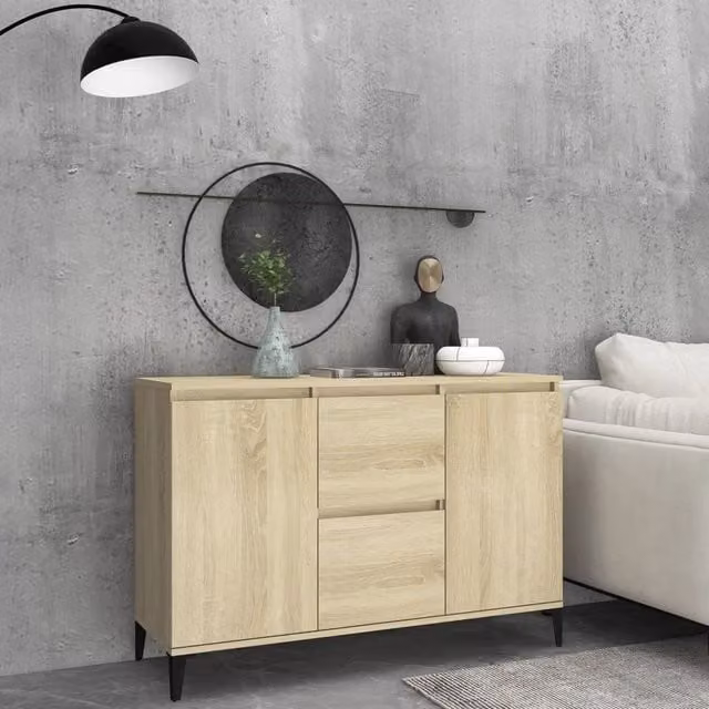 Berkfield Home Industrial Sideboard in Sonoma Oak and Brown, W/D/H: 104 x 35 x 70 cm – 1