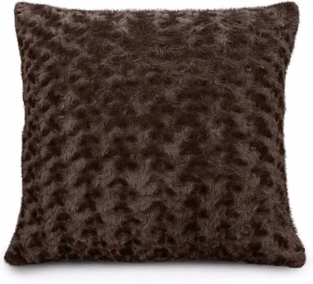 Velosso Posy Chenille Filled Cushion in Brown, W x D: 43 x 43 cm
