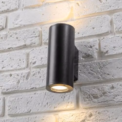 CGC Lighting Sherri Black Cylinder Up and Down Outdoor Wall Light – 1