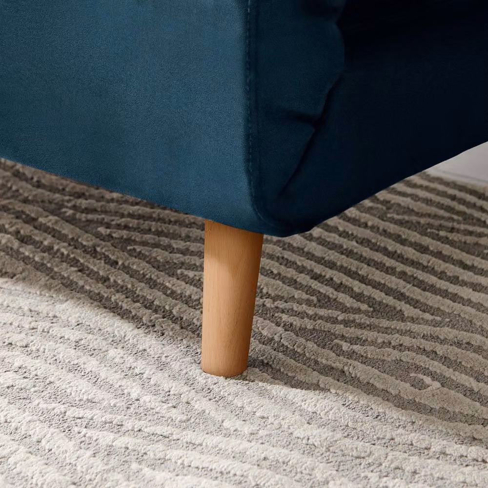 FurnitureboxUK Bobby Blue Velvet Single Folding Sofa Bed Chair – 4