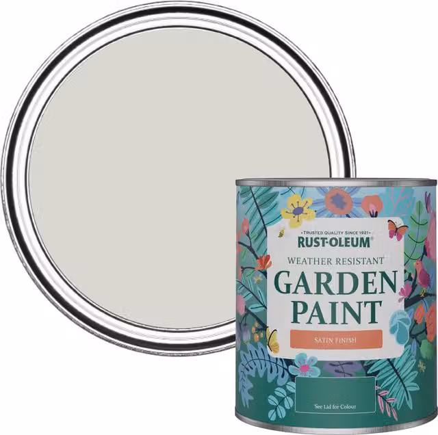 Rust-Oleum Water-Based Garden Paint in Satin Gloss Finish, Beige and Grey, 0.75 l
