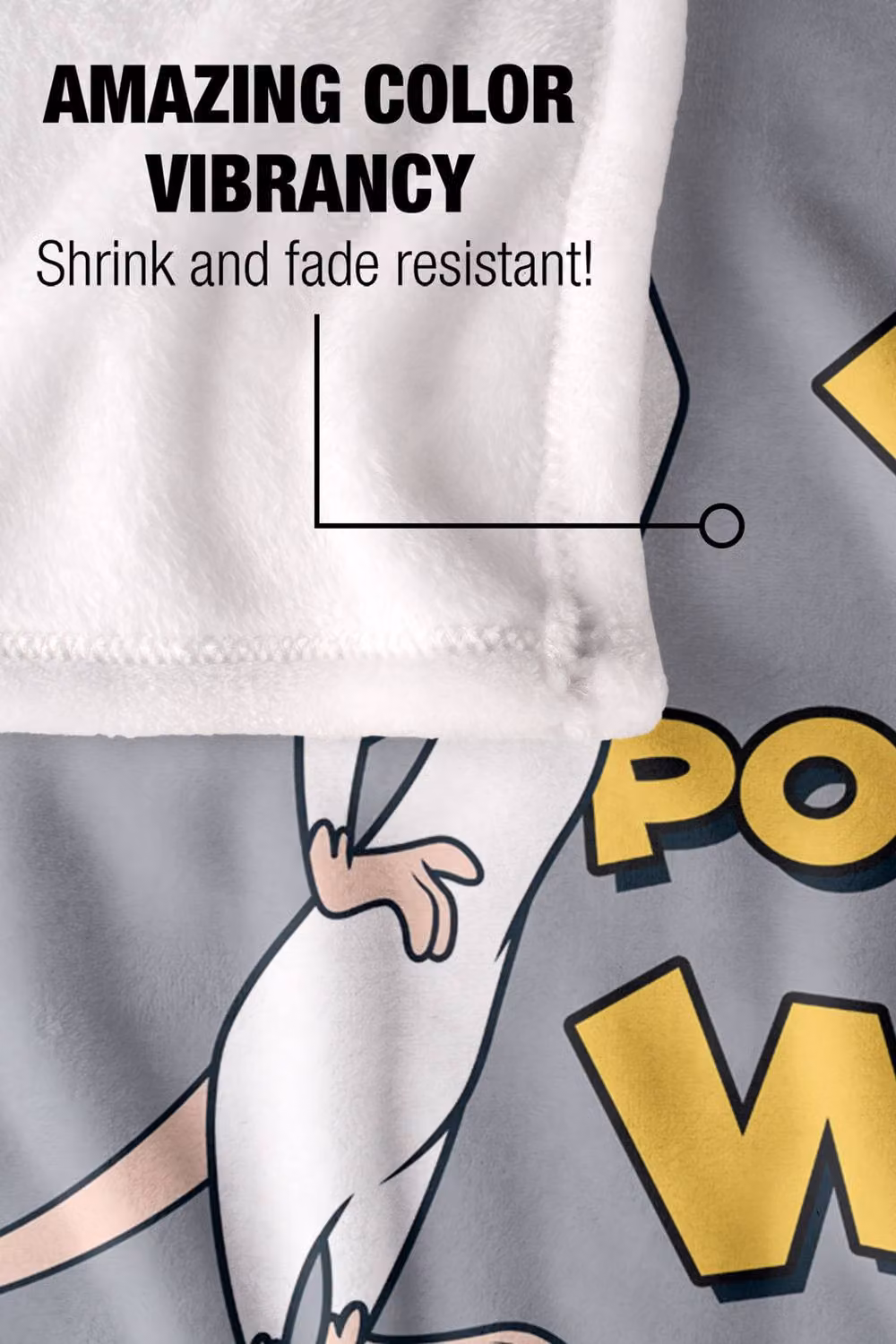Warner Bros. Pinky & The Brain Pondering Extra Large Fluffy Polyester Throw Blanket in Grey and Multicolour – 4