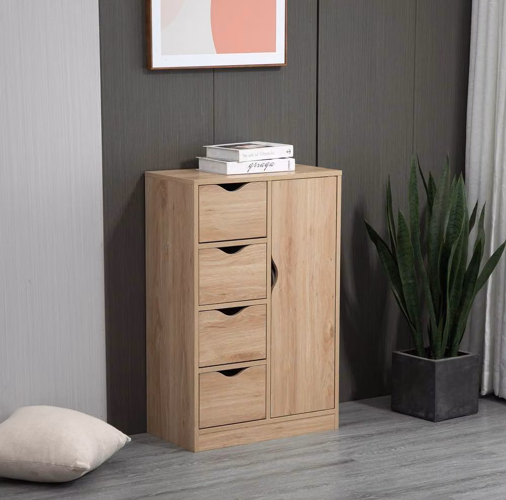STILVORA Bathroom Storage Cabinet with 4 Drawers in Brown – 2