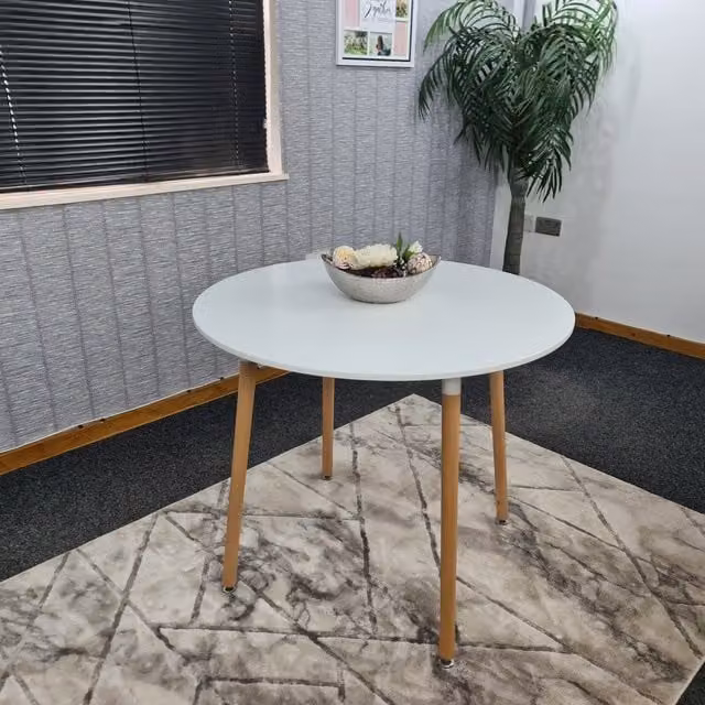 Kosy Koala Modern Square White Dining Table for 4 Seats, H 75 x L 90 x W 90 cm – 2