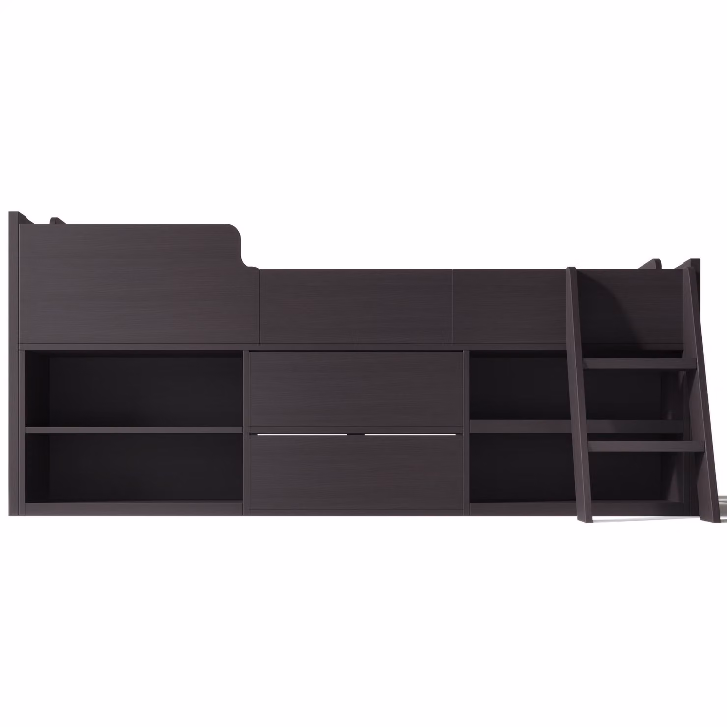 Aosom.UK Childrens Wooden Mid Sleeper Cabin Bed with Drawers and Shelves in Beige, W/D/H: 94 x 196 x 92 cm – 2