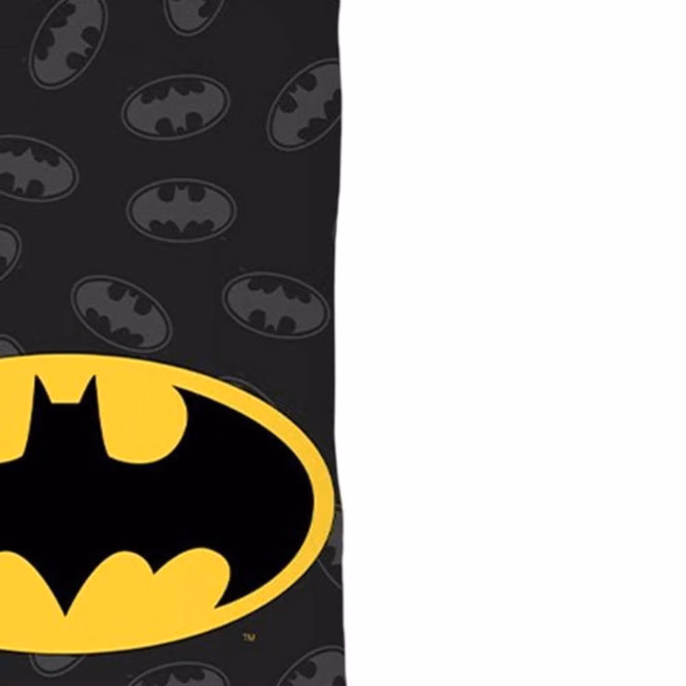 Batman Graphic Cotton Terry Velour Beach Towel in Black, W: 140 cm, H: 70 cm – 2