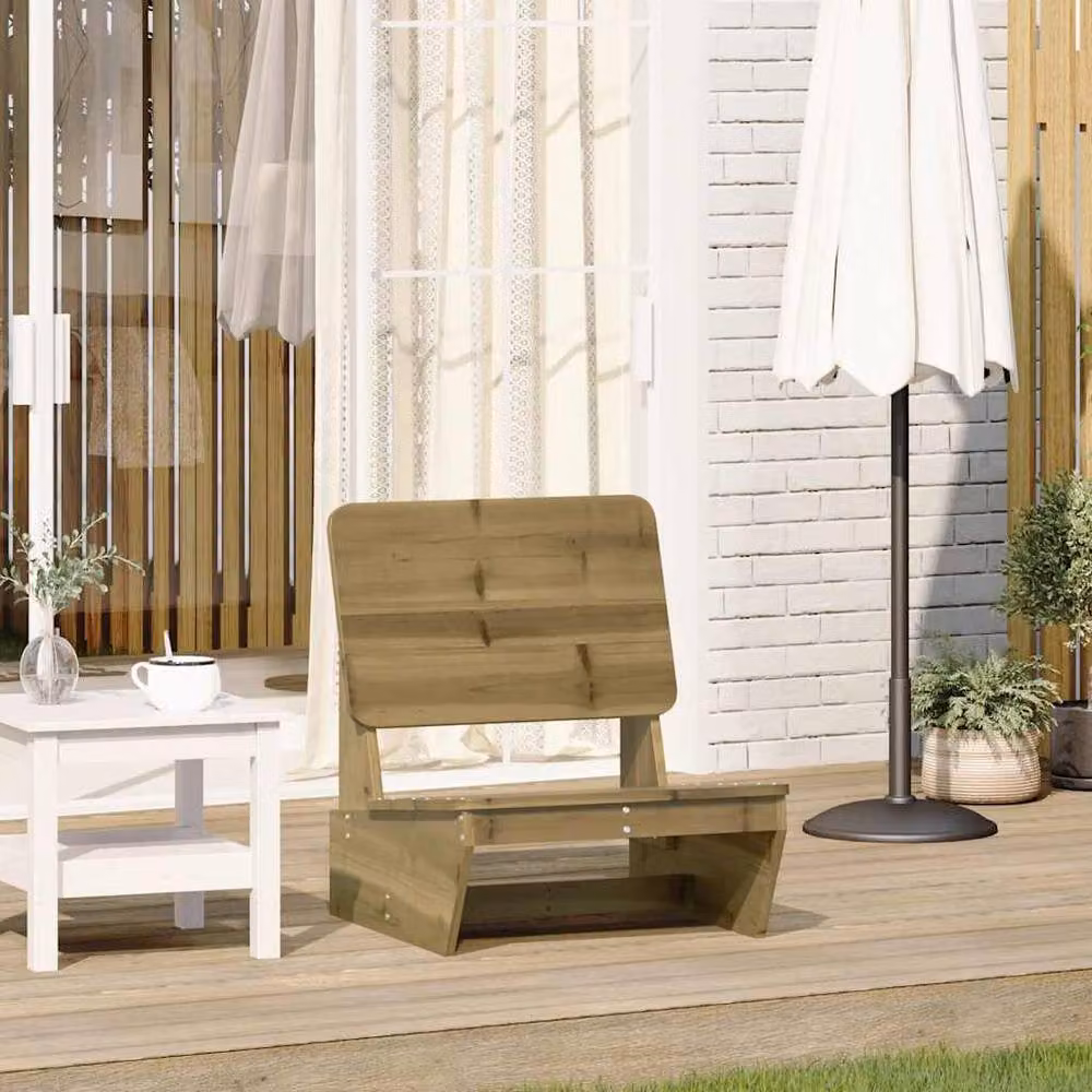 Berkfield Home Rustic Brown Impregnated Pine Garden Chair W: 60 cm, D: 64 cm, H: 70.5 cm – 2
