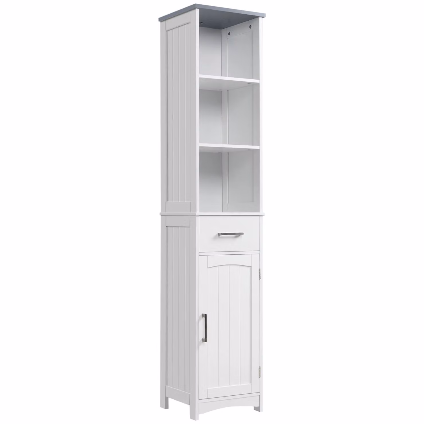 Kleankin Tall Freestanding Bathroom Storage Cabinet in White, W/D/H: 34 x 34 x 163 cm – 2