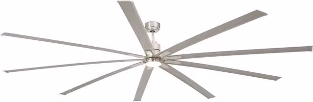 Faro Modern Silver and Grey Metal Ceiling Fan with Dimmable LED Light and Remote Control
