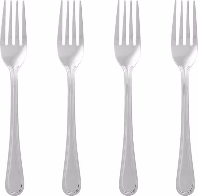 Orsina Set of Four Polished Silver Stainless Steel Forks