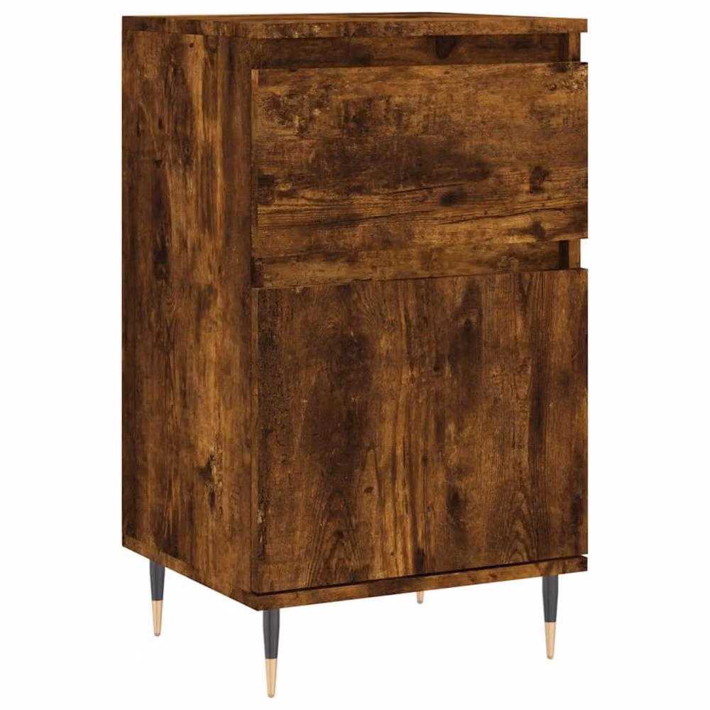 Berkfield Home Set of 2 Smoked Oak Sideboards in Brown, W/D/H: 40 x 35 x 70 cm – 4