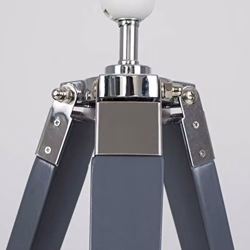 ValueLights Clipper Modern Grey Wood and Silver Chrome Table Lamp Base – 2