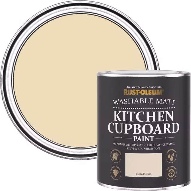 Rust-Oleum Chalky Kitchen Cupboard Paint in Beige and White Dead Matt