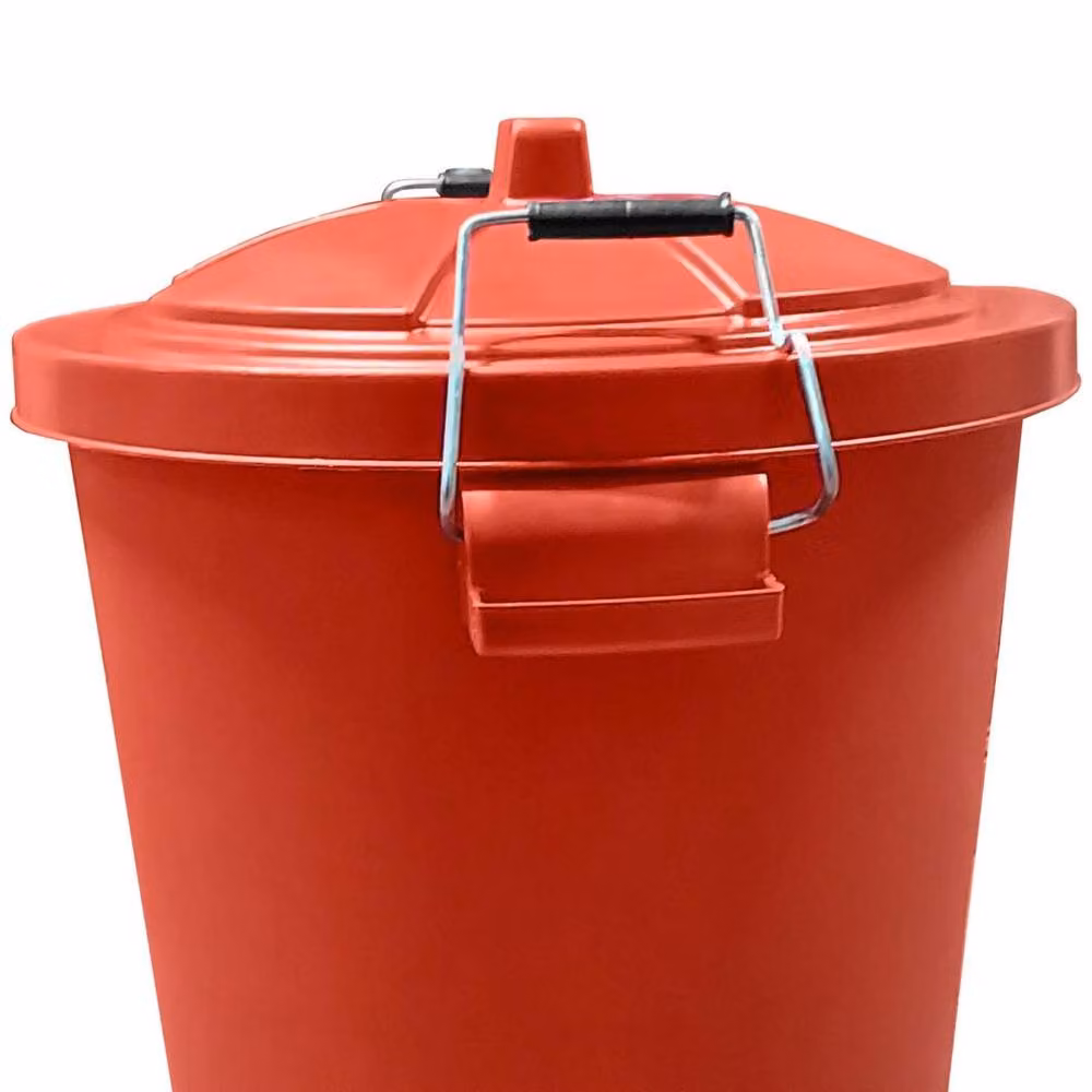 FLAVORA 80L Large Plastic Dustbin with Locking Flip Lid in Red – 2