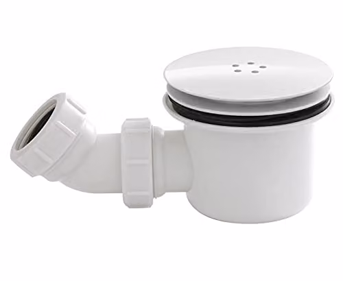 nuie STW004 Modern Round Fast Flow Shower Waste Cover in White, Diameter: 116 mm