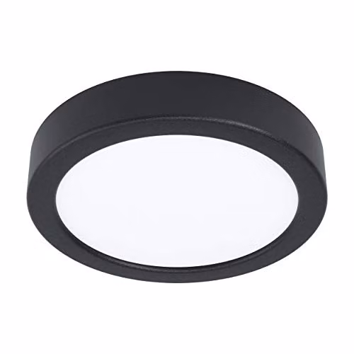Loops Black Round Surface Mounted LED Wall and Ceiling Light, 160mm, 10.5W, 3000K Warm White