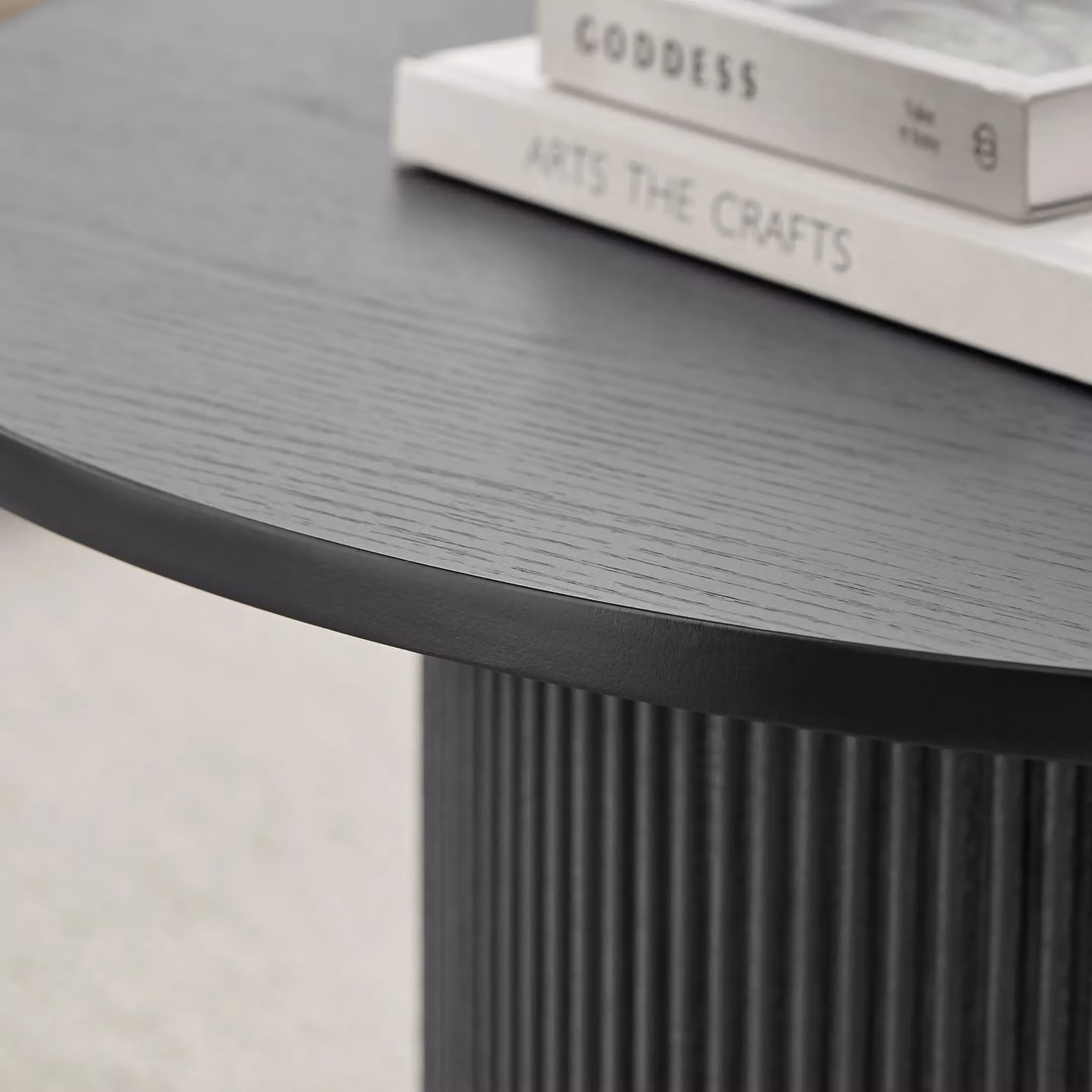 FurnitureboxUK Penrose Round Black Matt Composite Pedestal Coffee Table – 2