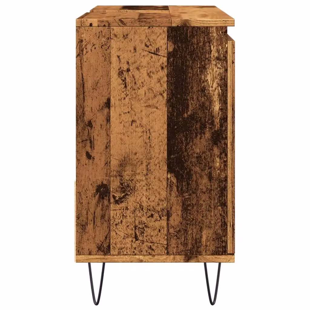 Berkfield Home Sink Cabinet in Old Wood Brown, W/D/H: 65 x 33 x 60 cm – 4