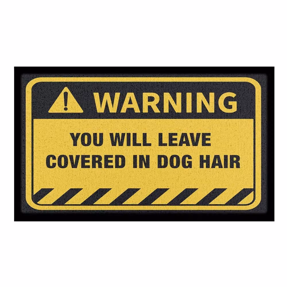 Artsy Mats Dog Hair Warning Indoor and Outdoor Doormat, Yellow, W: 70 cm, D: 40 cm – 2