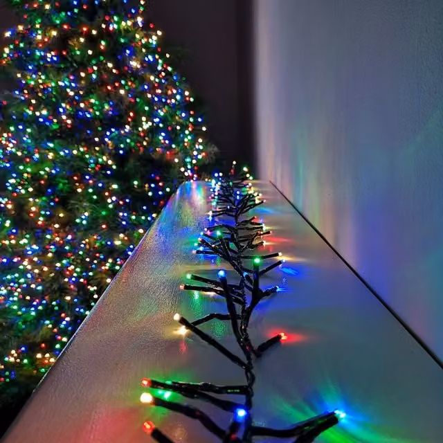 Samuel Alexander Premier Clusterbrights Multicoloured LED Christmas Cluster Lights, 6.2m, Mains Operated with Timer