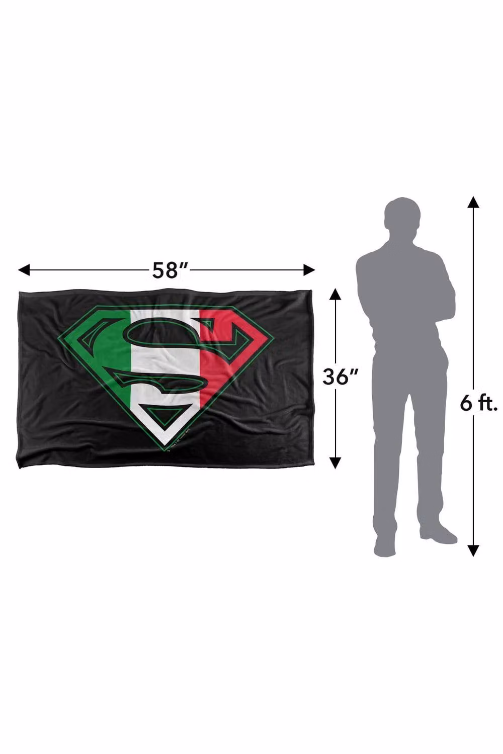Warner Bros. Superman Italian Shield Super Soft Fleece Throw Blanket, Multicolour, W: 152.4 cm x D: 127.0 cm – 8