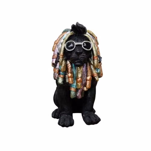 Gifts Direct 2 U Black Lion with Dreadlocks Rasta Resin Figurine Ornament – 1