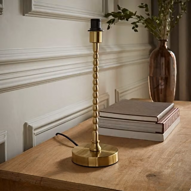 ValueLights Maeve Bobble Stem Table Lamp Base in Brushed Gold Metal