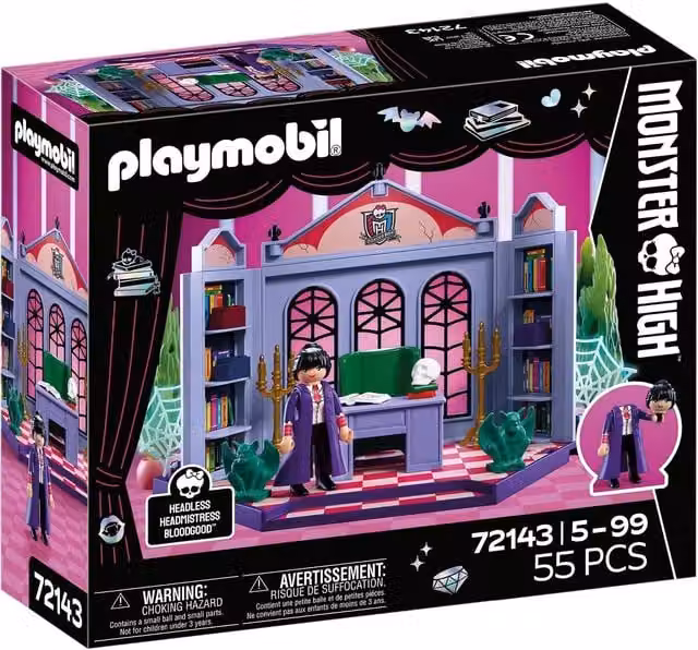 Monster High Headless Head Mistress Bloodgood Playmobil Figure, Purple