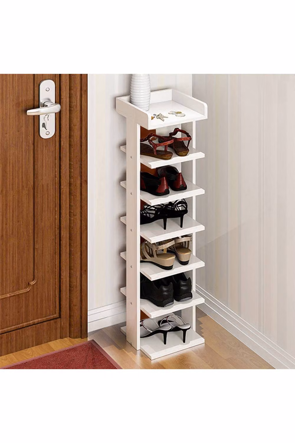 Living and Home 7-Tier White Shoe Rack Organizer and Storage Stand – 2