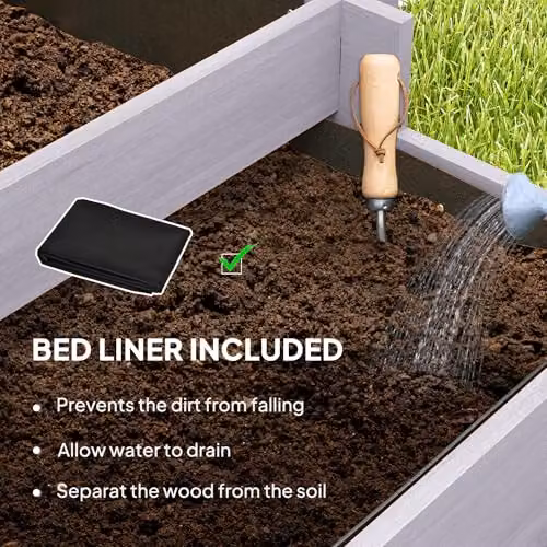 Outsunny 3 Tier Wooden Raised Garden Bed with Trellis for Climbing Plants, Grey – 5