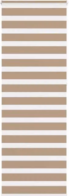Berkfield Home Zebra Blind in Sand Brown Polyester, W: 80 cm, H: 230 cm – 1
