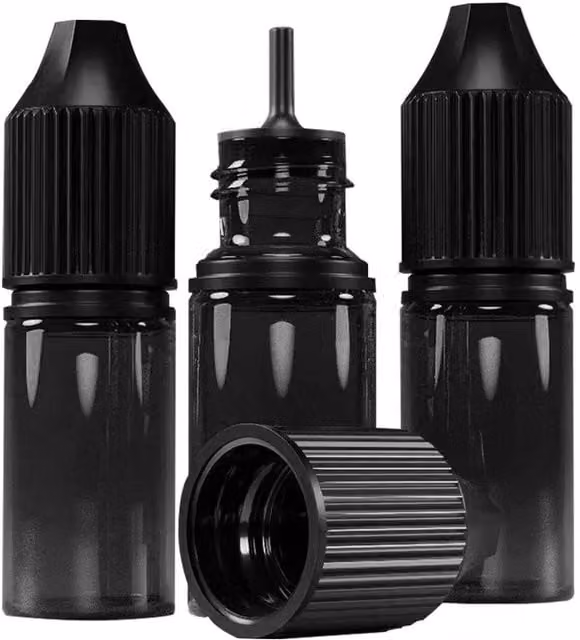 SPETLEK Empty Black Plastic Bottles for Essential Oils and Liquids, 10ml – 1