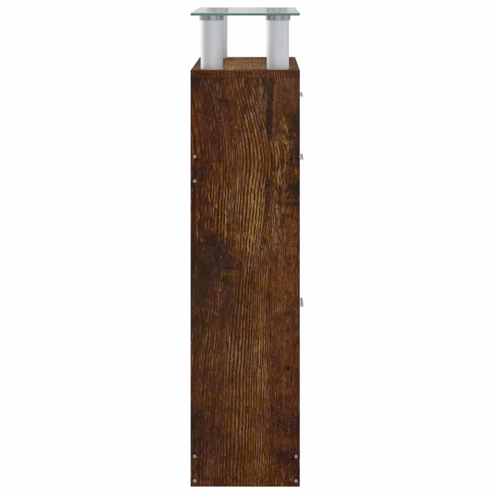 Berkfield Home Modern Smoked Oak Shoe Cabinet in Brown, W/D/H: 63 x 24 x 104 cm – 3