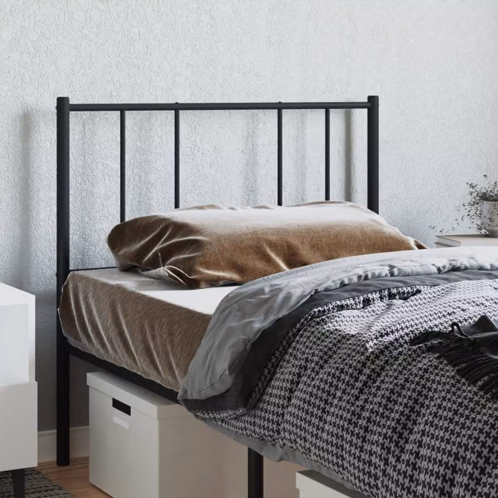 Berkfield Home Classic Metal Headboard in Black, Width: 80 cm – 3