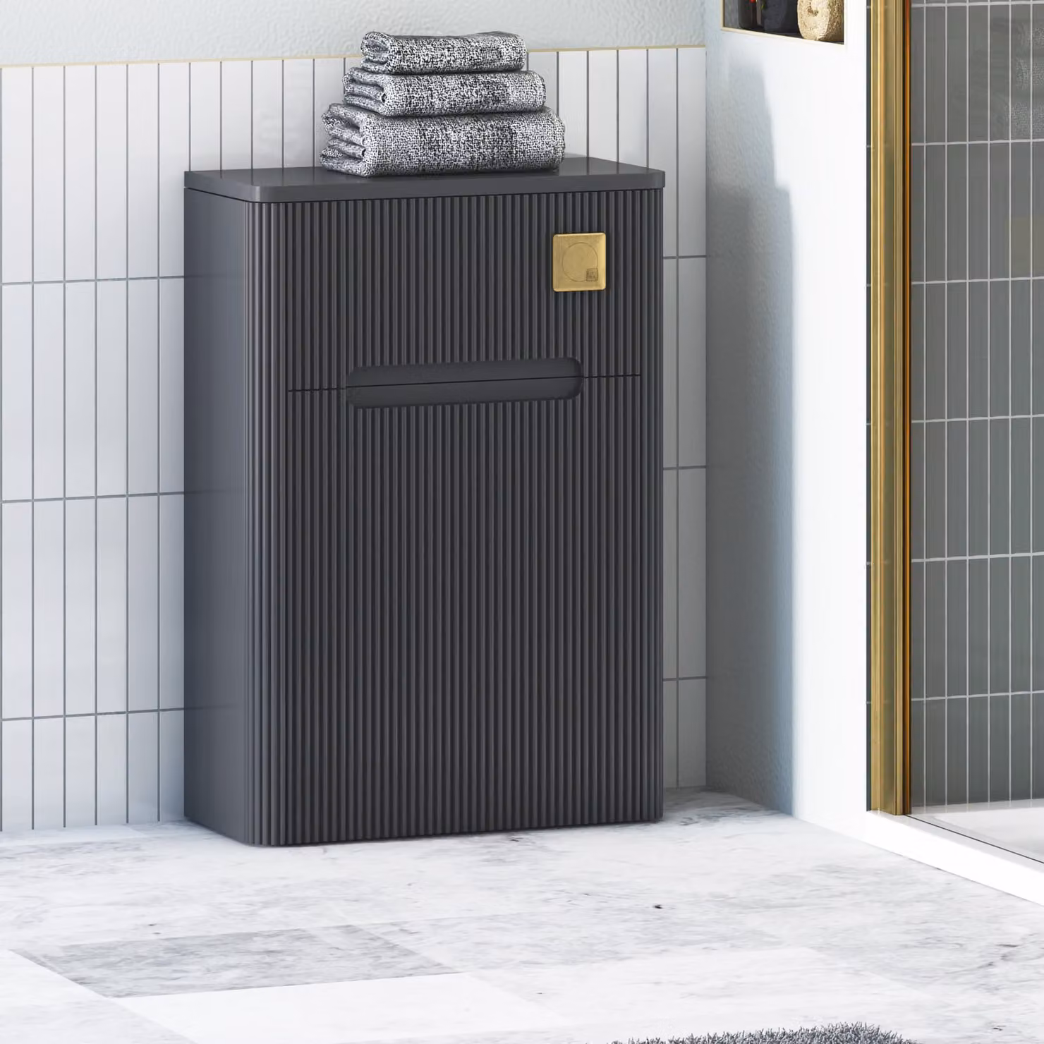 Avenza Matt Obsidian Black Wall Mounted WC Toilet Unit 550mm