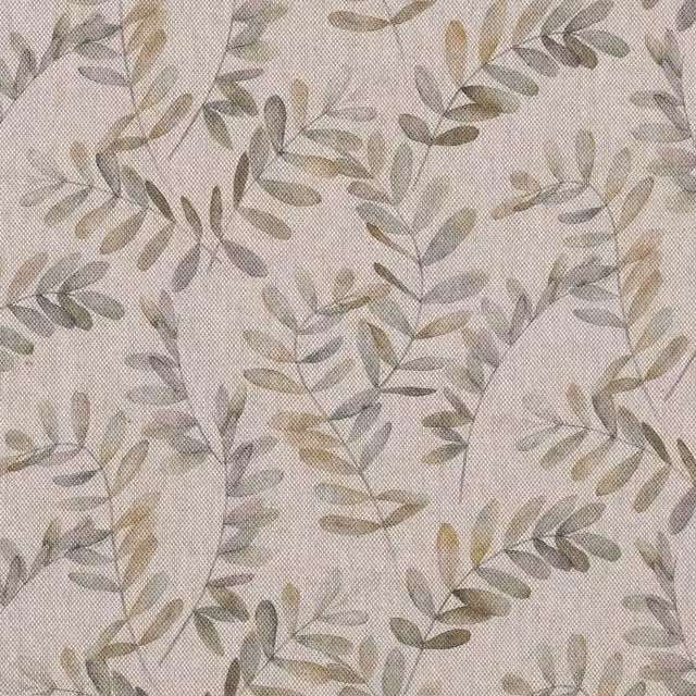 Ante Decor Lamina Floral Cotton Fabric in Sienna, Yellow and Beige