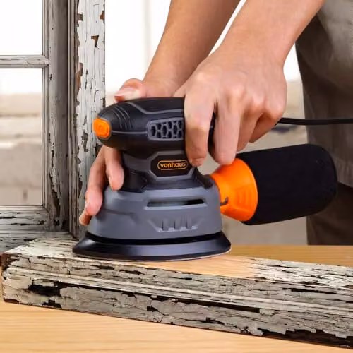 VonHaus 140W Detail Palm Sander in Grey and Orange – 7