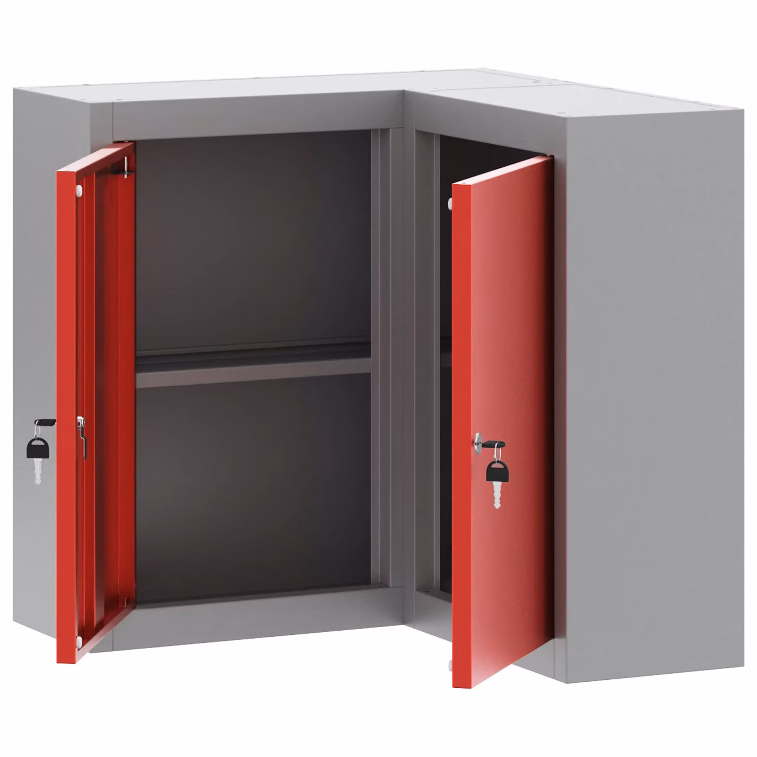 Berkfield Home Lockable Corner Tool Cabinet Wall-Mounted Red Metal – 2