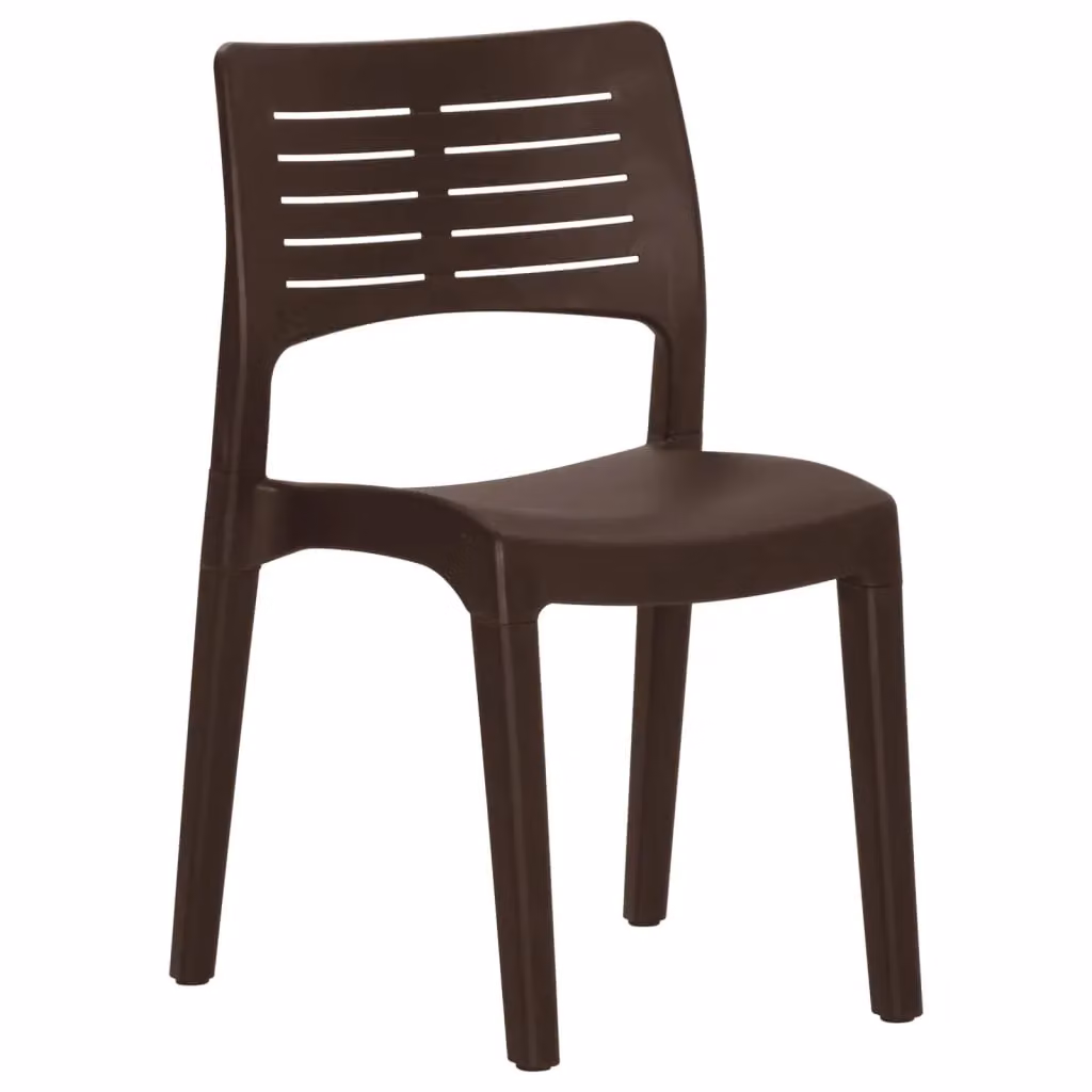 Berkfield Home Set of 2 Modern Brown Polypropylene Garden Chairs – 3