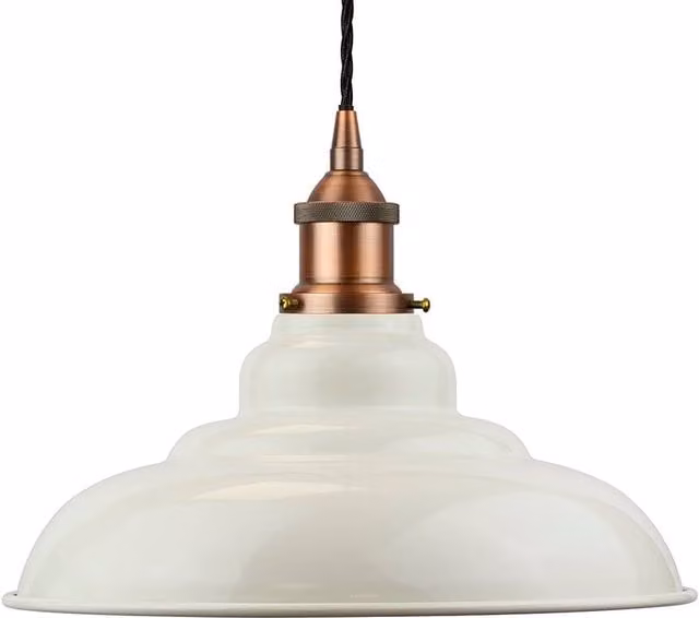 SE Home St Edmund's Clay White and Matt Antique Copper Suspended Pendant Light – 1