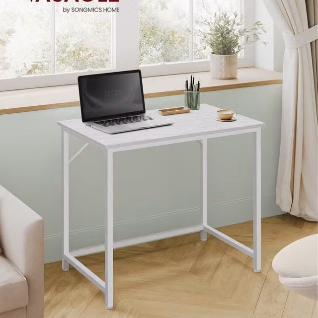 VASAGLE Industrial Writing Desk, White, W: 75 cm, D: 50 cm, H: 80 cm